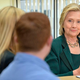 Staffers test Clinton’s emotional responses by reading through a list of triggering phrases such as “rising unemployment,” “first in their family to graduate college,” and “devastated by a tornado.”